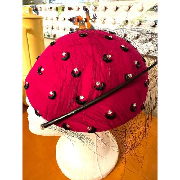 Mr. John Classic Hat, New York, Paris, Fuscia and Rhinestones, Feather main image 7